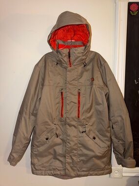 The North Face Men's Ski Jacket - Taupe with Orange Lining